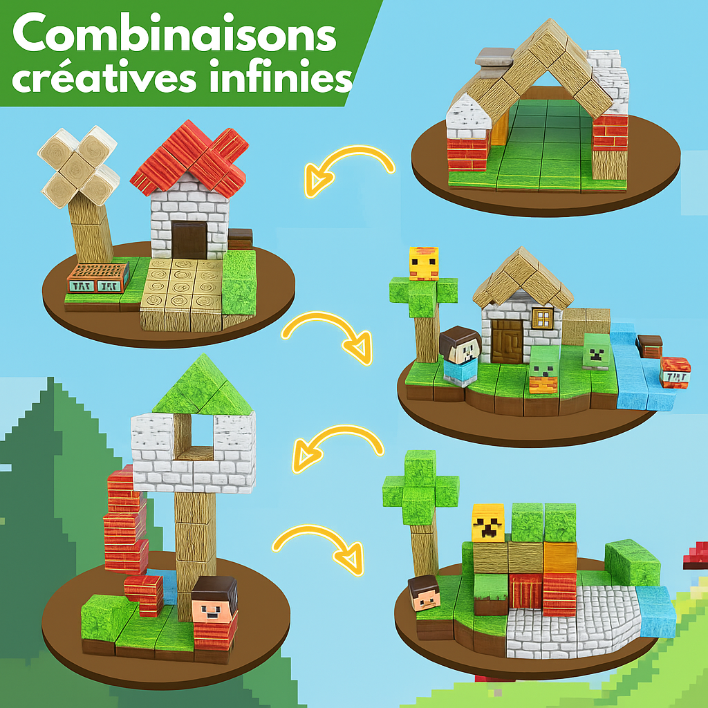 Et si ton enfant construisait SON monde pixelisé... sans écran ? 🎮✨ - Pack Illimité